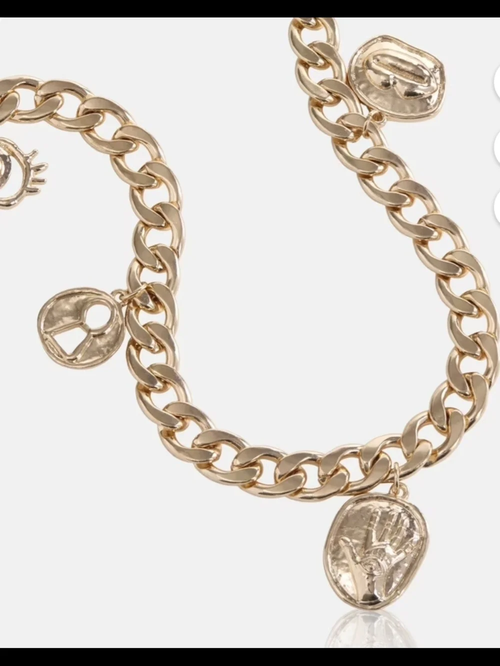Devil Wears Prada Gold-Tone Twisted Chain Charm Belt